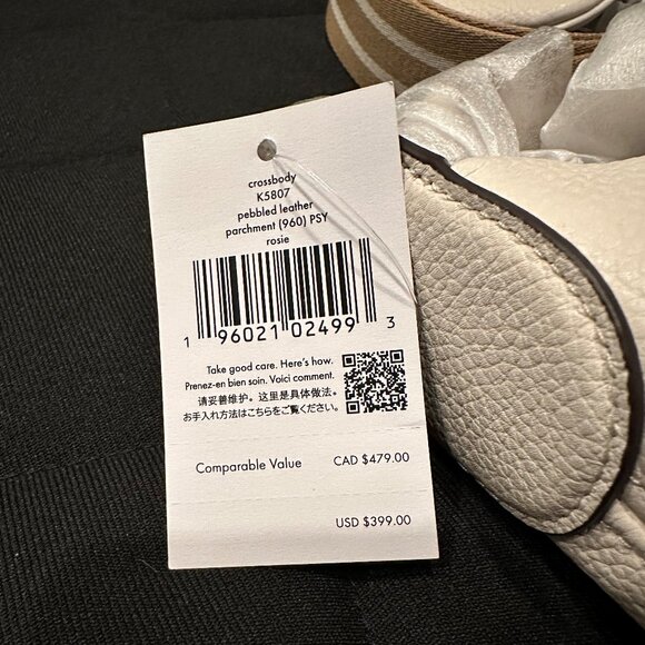 NWT Kate Spade Rosie Pebbled Leather Large Crossbody Parchment ♠️ - Picture 9 of 13